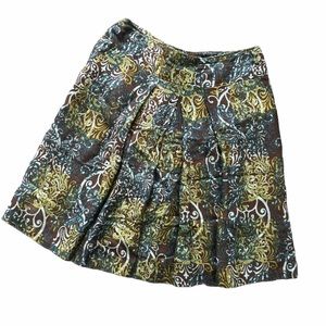 Grace Dane Lewis Brown Linen Blend Lined Skirt